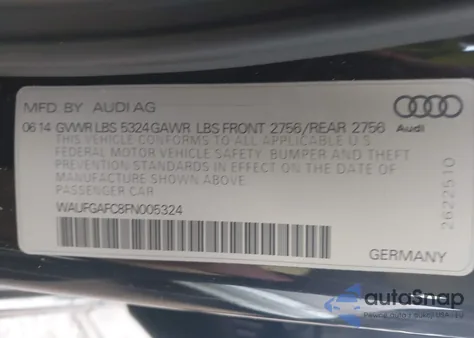 2015 Audi A6 3.0T Premium Plus z USA, uszkodzony, nr VIN WAUFGAFC8FN005324